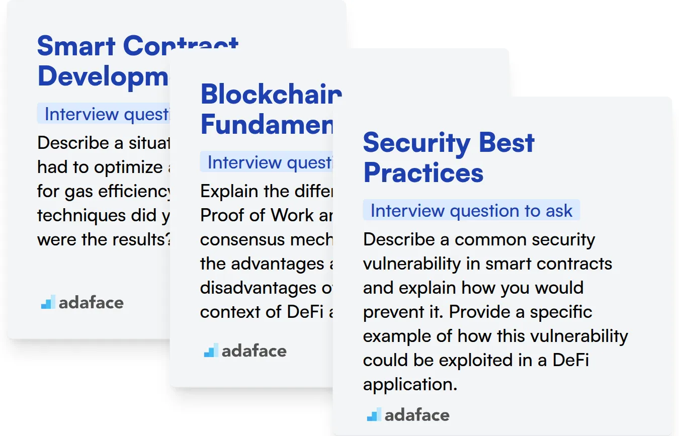 Which Software Engineer (Defi) skills should you evaluate during the interview phase?