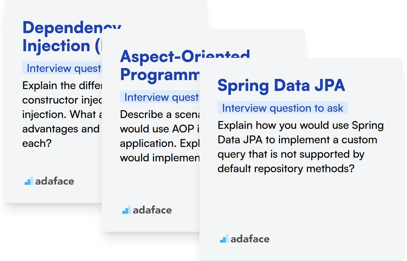 Which Spring Framework skills should you evaluate during the interview phase?