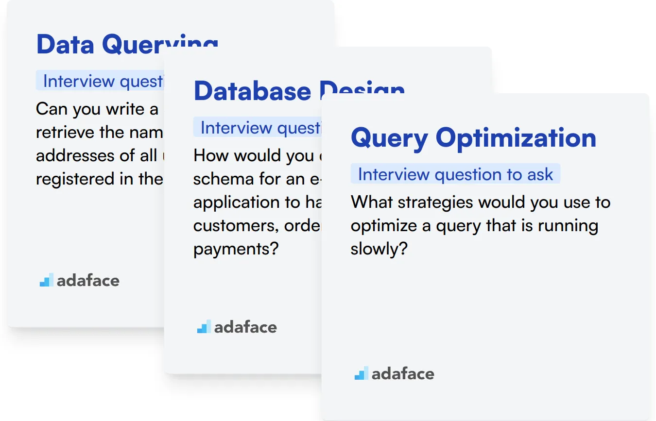 Which SQL skills should you evaluate during the interview phase?