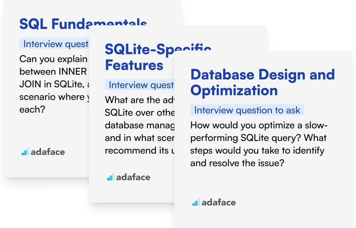 Which SQLite skills should you evaluate during the interview phase?