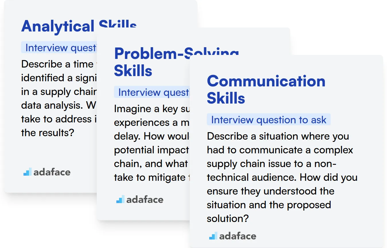 Which Supply Chain Manager skills should you evaluate during the interview phase?