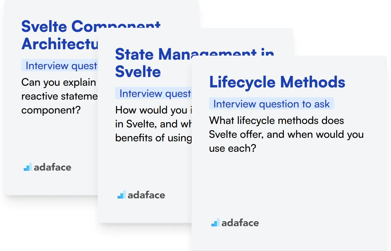 Which Svelte Framework skills should you evaluate during the interview phase?