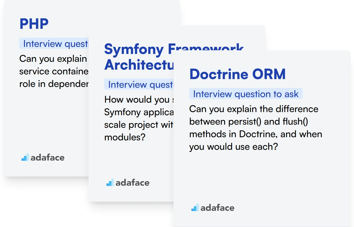 Which Symfony skills should you evaluate during the interview phase?