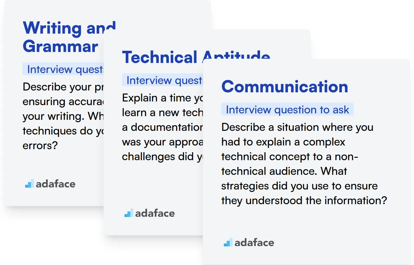 Which Technical Writer skills should you evaluate during the interview phase?