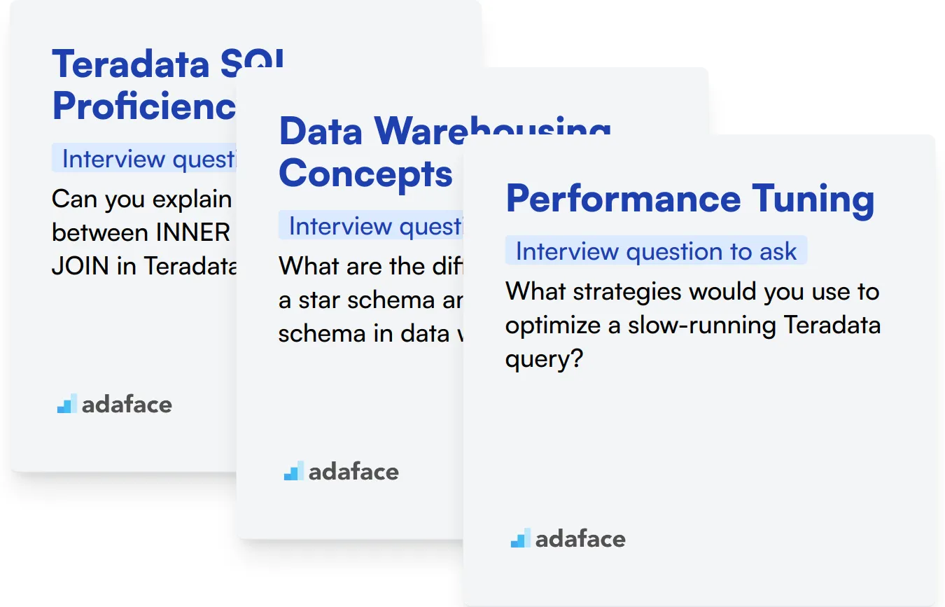 Which Teradata skills should you evaluate during the interview phase?