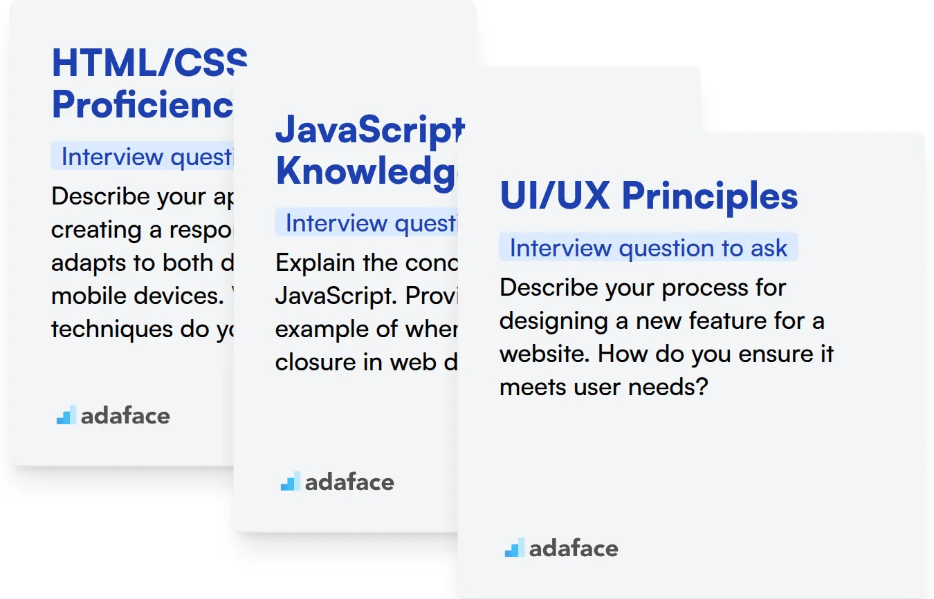 Which Web Design skills should you evaluate during the interview phase?