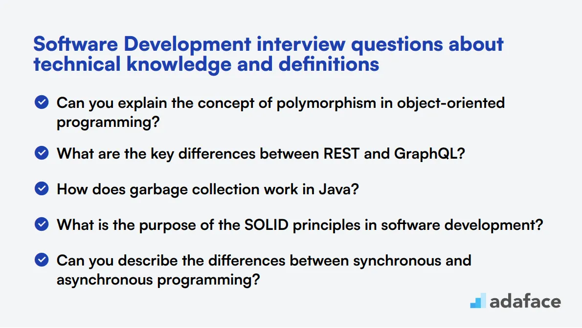 14 Software Development interview questions about technical knowledge and definitions