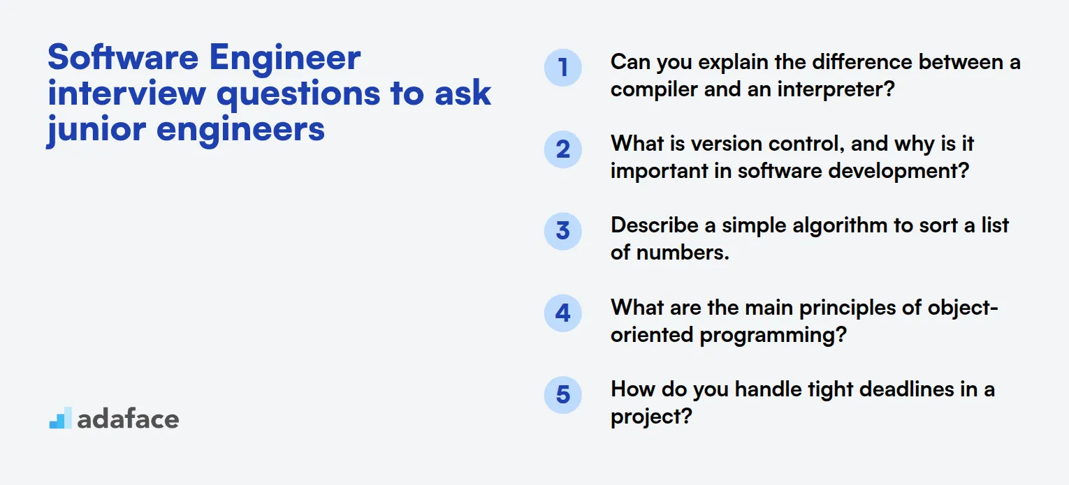 20 Software Engineer interview questions to ask junior engineers
