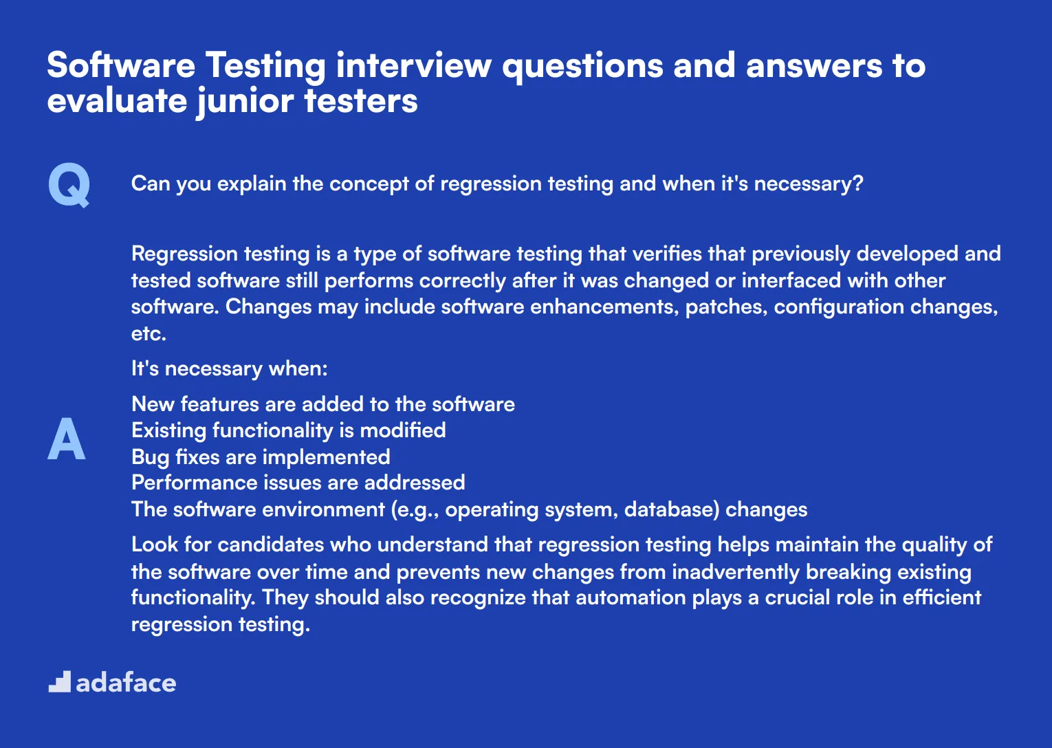 9 Software Testing interview questions and answers to evaluate junior testers