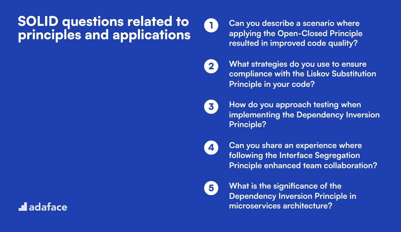 12 SOLID questions related to principles and applications