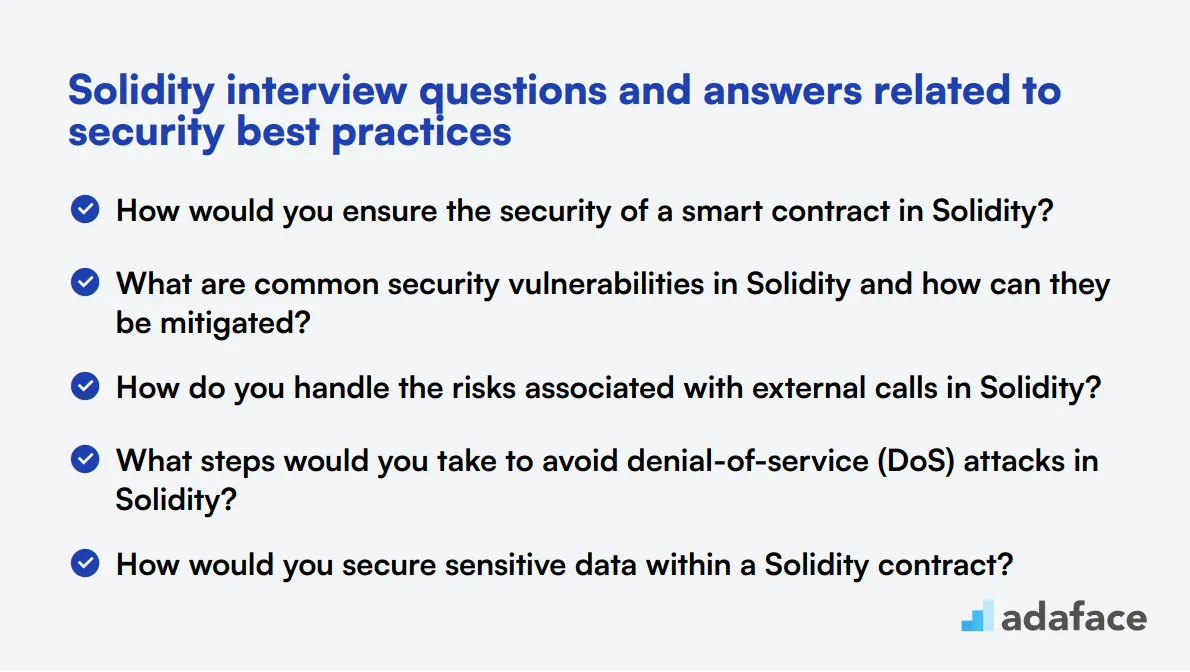 8 Solidity interview questions and answers related to security best practices