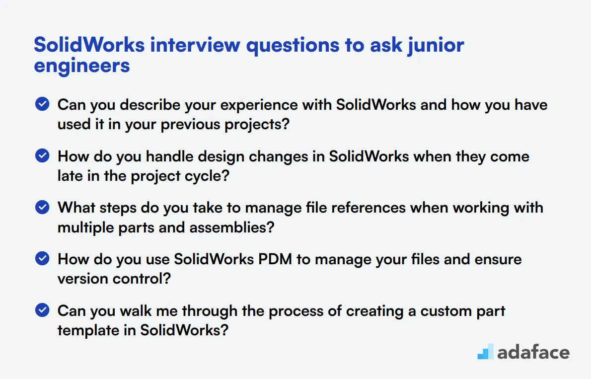 20 SolidWorks interview questions to ask junior engineers