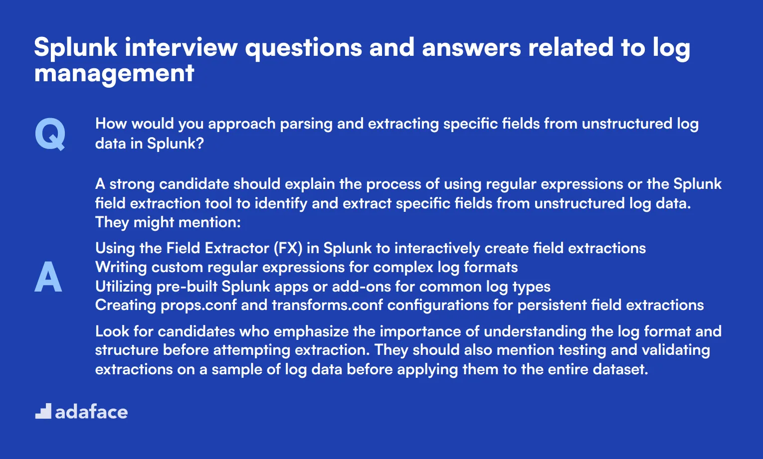 9 Splunk interview questions and answers related to log management