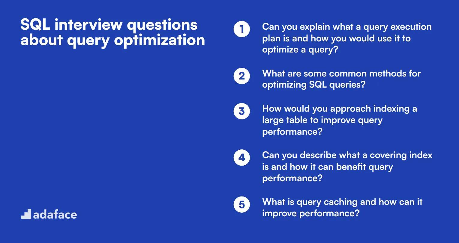 12 SQL interview questions about query optimization