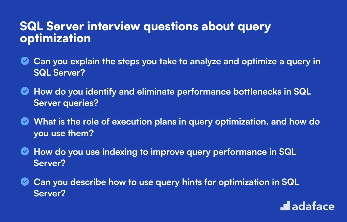 12 SQL Server interview questions about query optimization