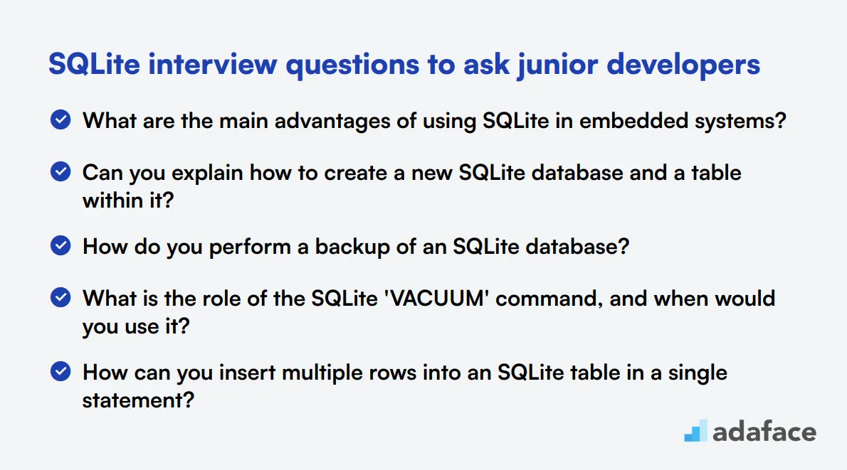 10 SQLite interview questions to ask junior developers