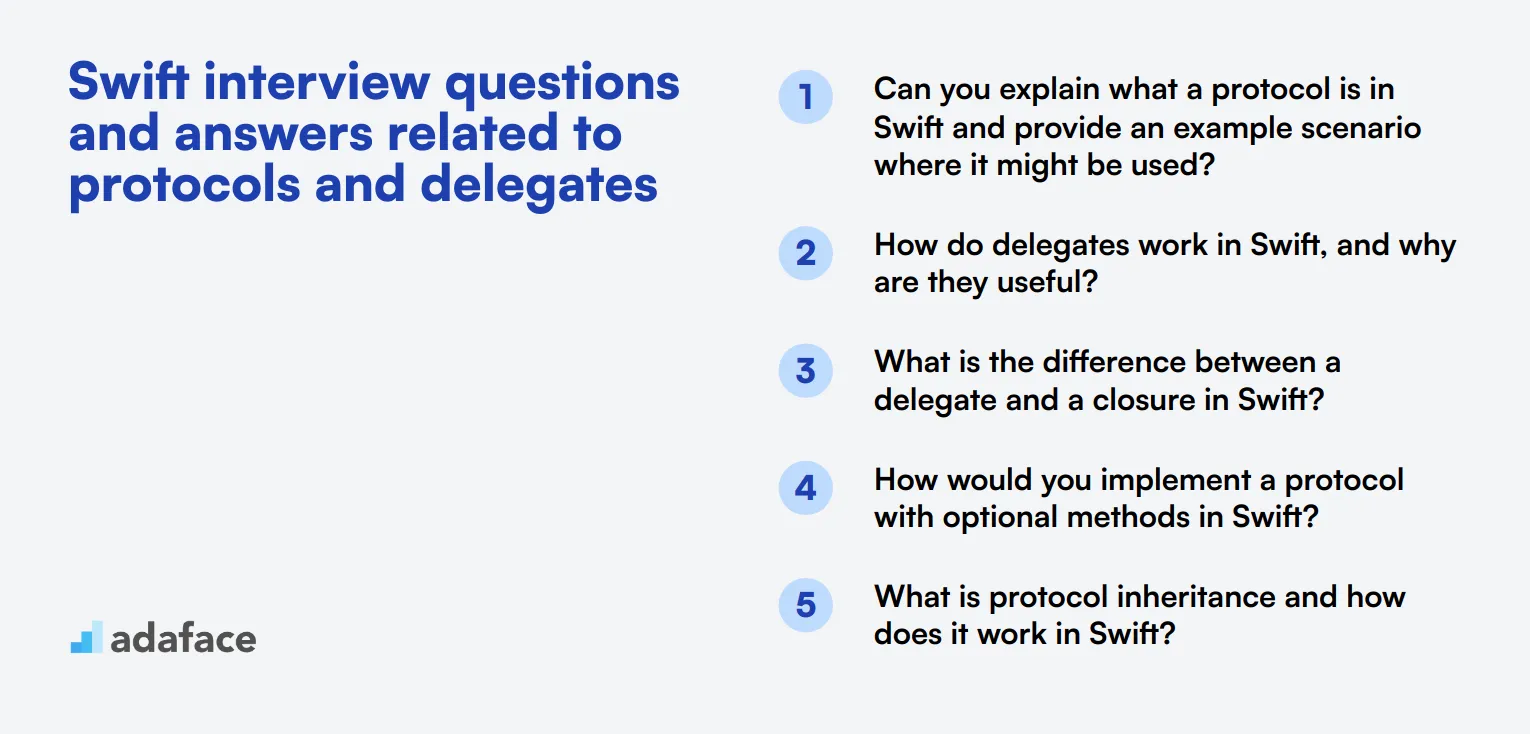 9 Swift interview questions and answers related to protocols and delegates