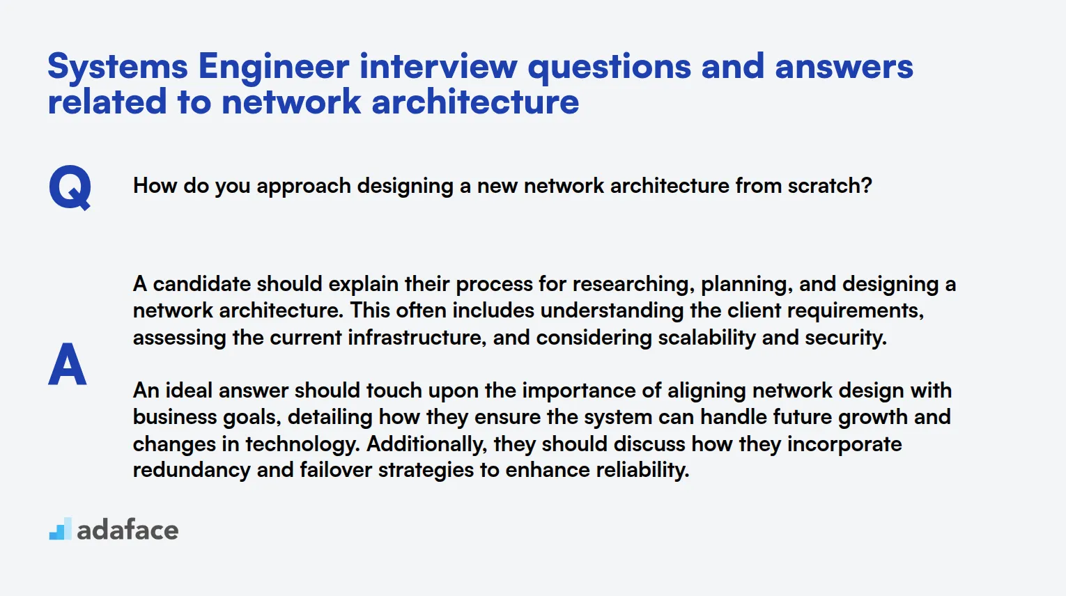 7 Systems Engineer interview questions and answers related to network architecture