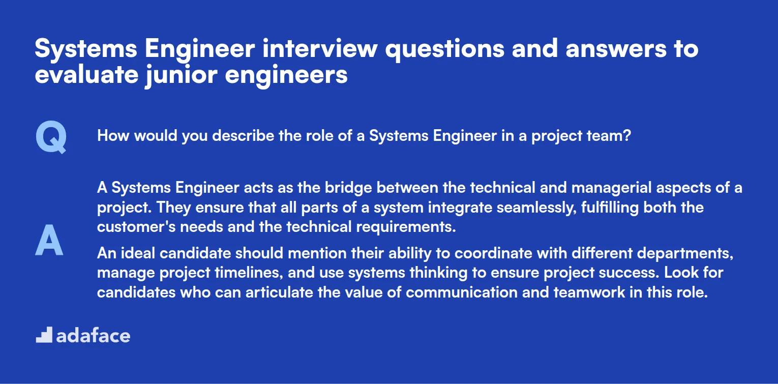 8 Systems Engineer interview questions and answers to evaluate junior engineers
