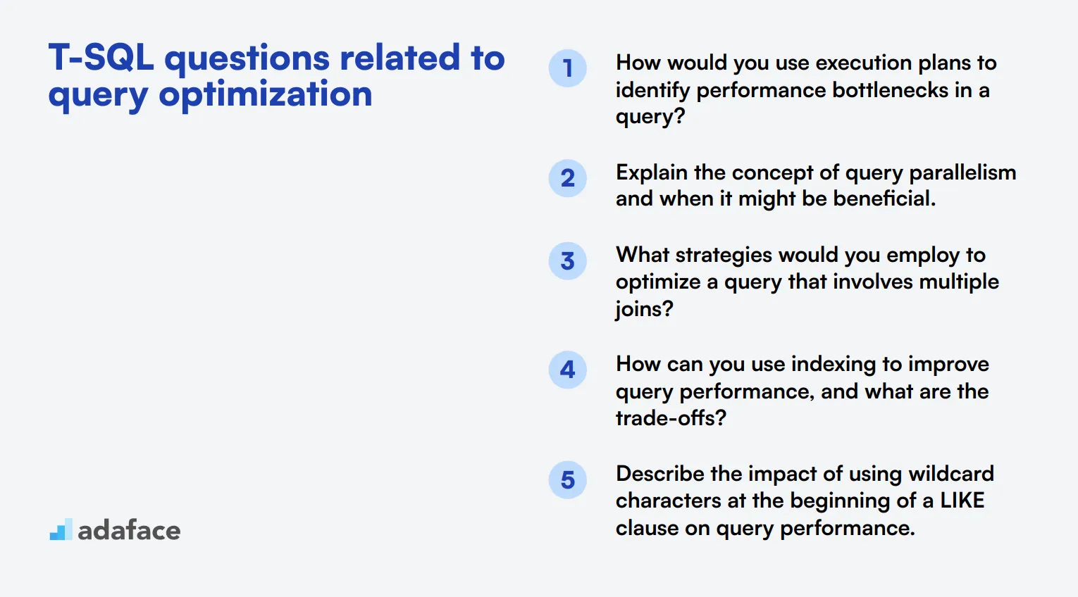 12 T-SQL questions related to query optimization