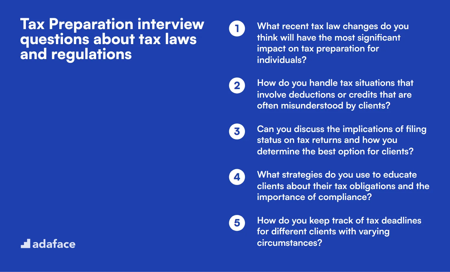 14 Tax Preparation interview questions about tax laws and regulations