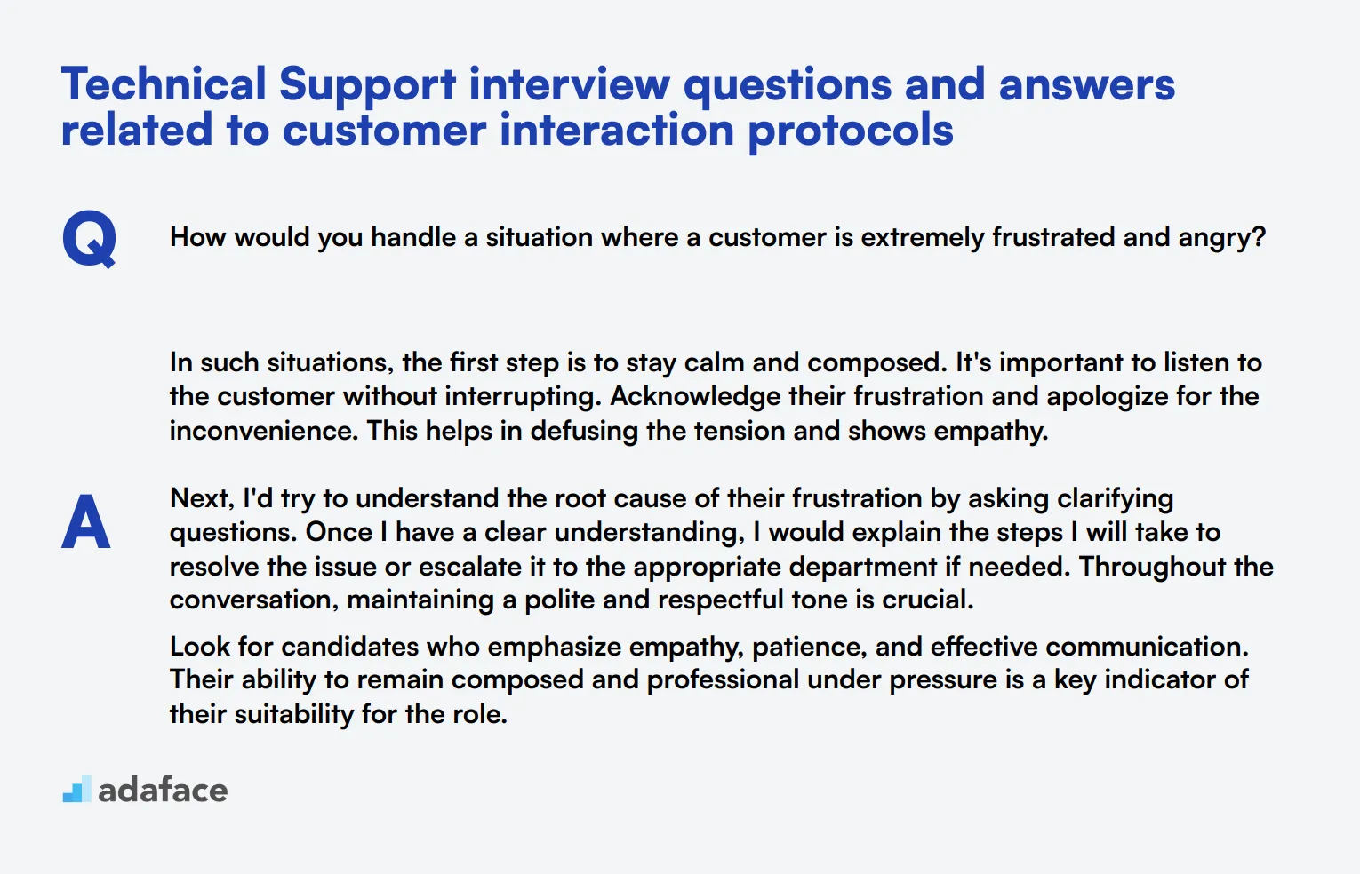 8 Technical Support interview questions and answers related to customer interaction protocols