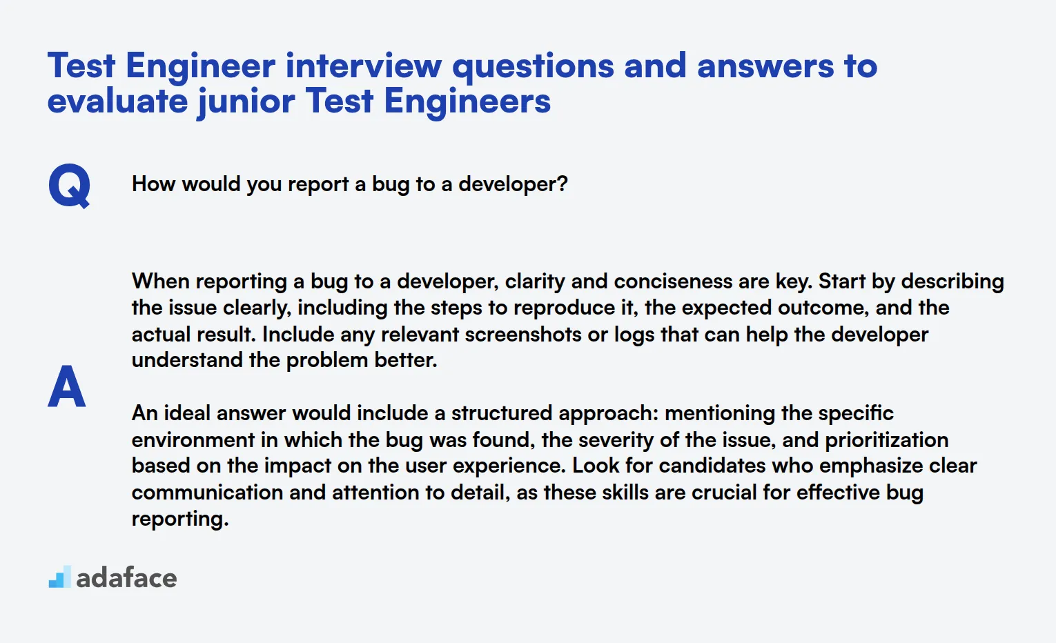 7 Test Engineer interview questions and answers to evaluate junior Test Engineers