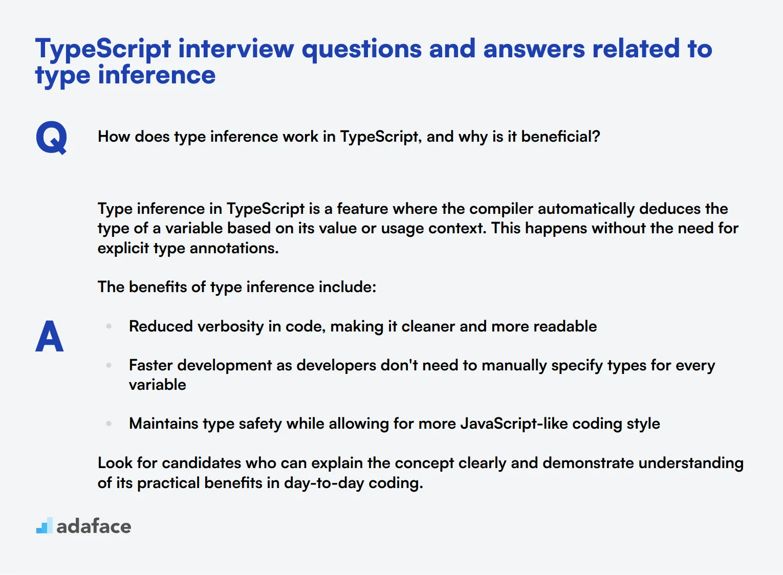 8 TypeScript interview questions and answers related to type inference