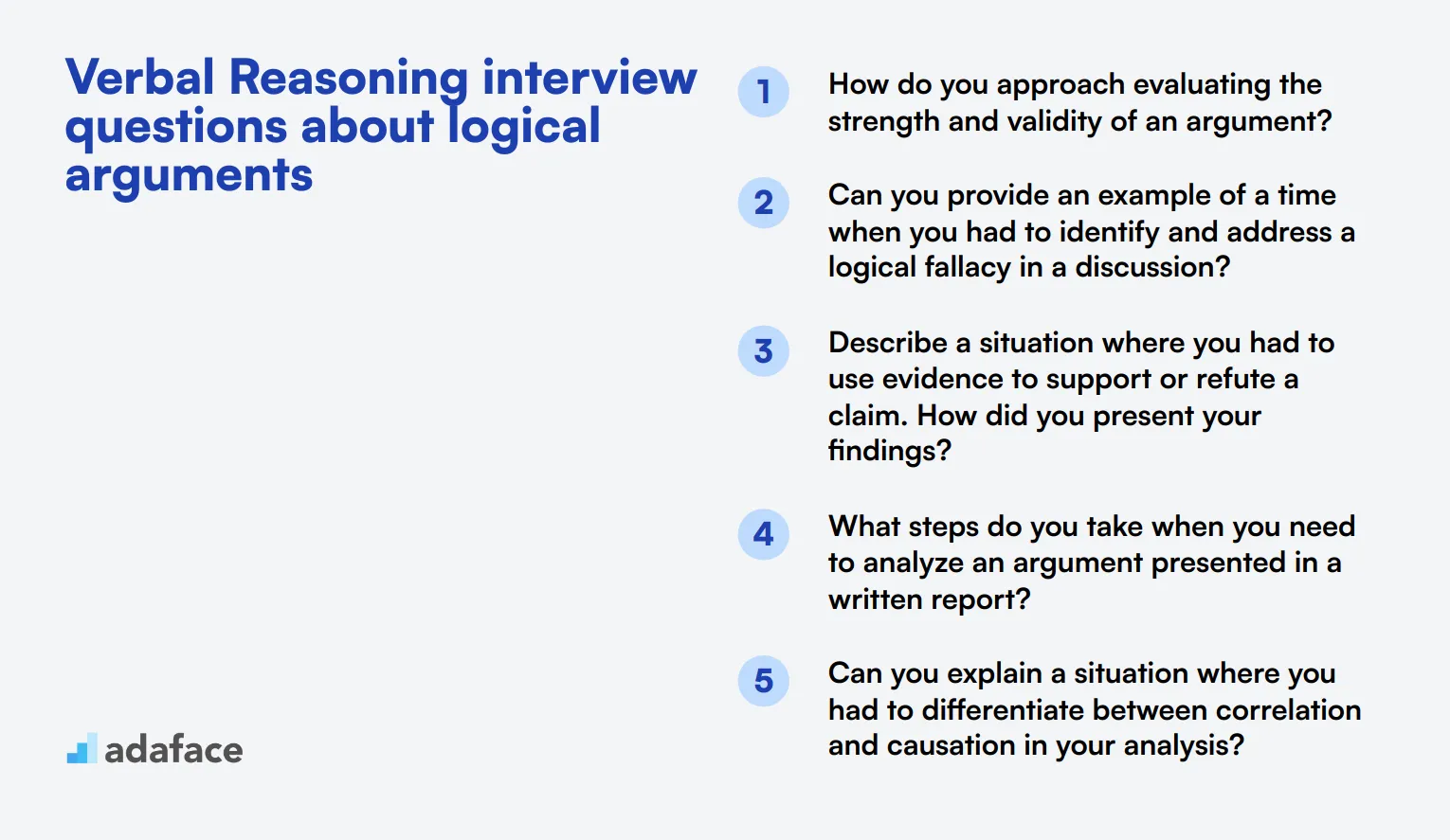 12 Verbal Reasoning interview questions about logical arguments