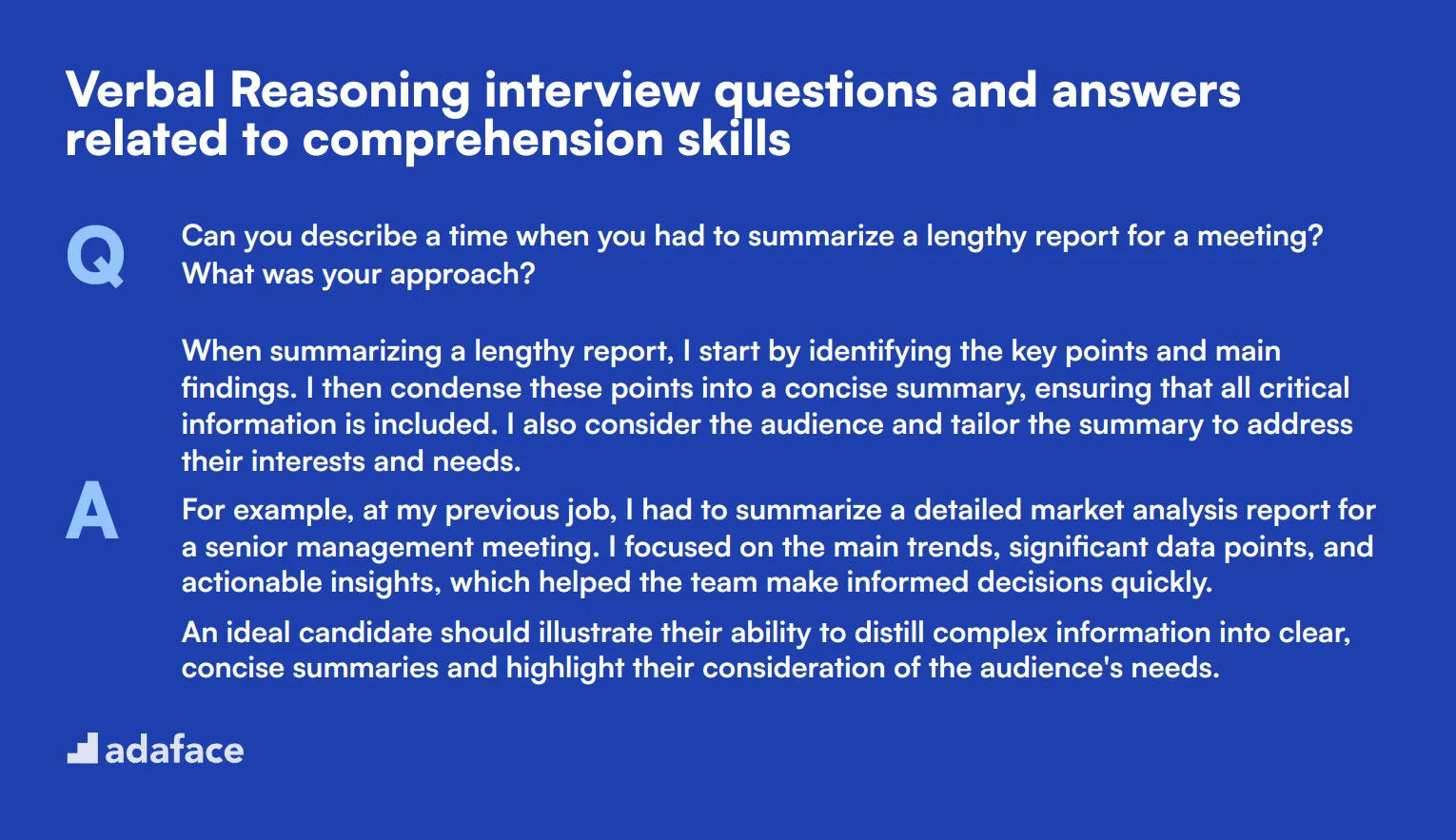 7 Verbal Reasoning interview questions and answers related to comprehension skills