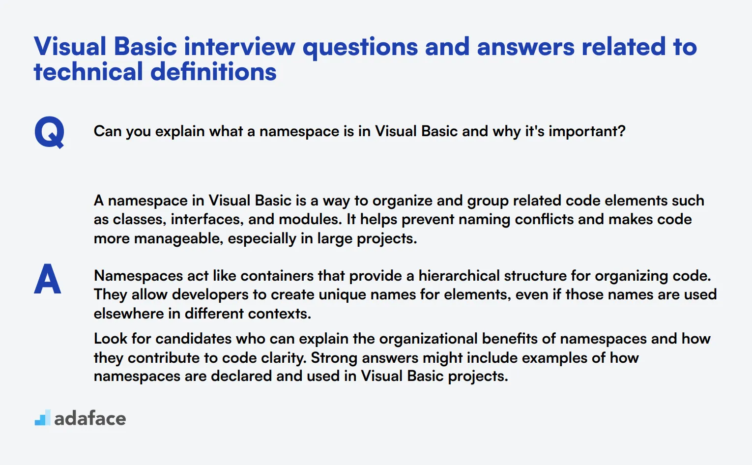 6 Visual Basic interview questions and answers related to technical definitions