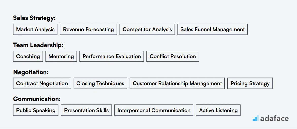 Ideal skills required for VP of Sales