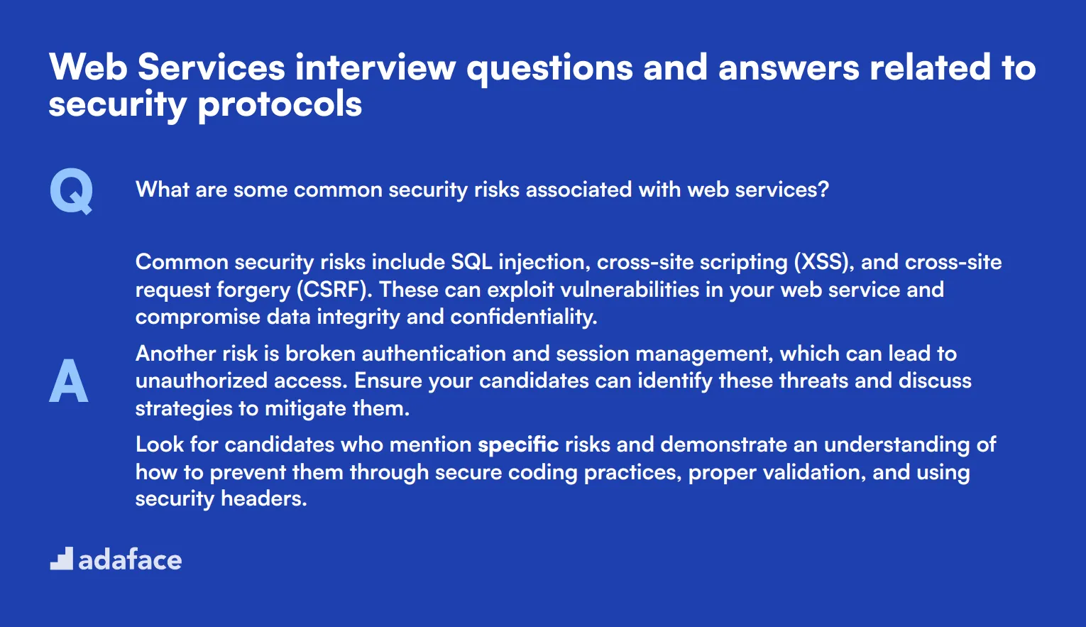 8 Web Services interview questions and answers related to security protocols