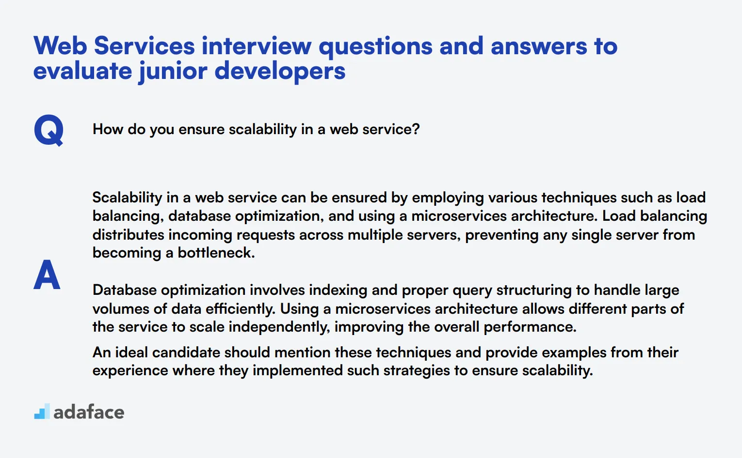 7 Web Services interview questions and answers to evaluate junior developers