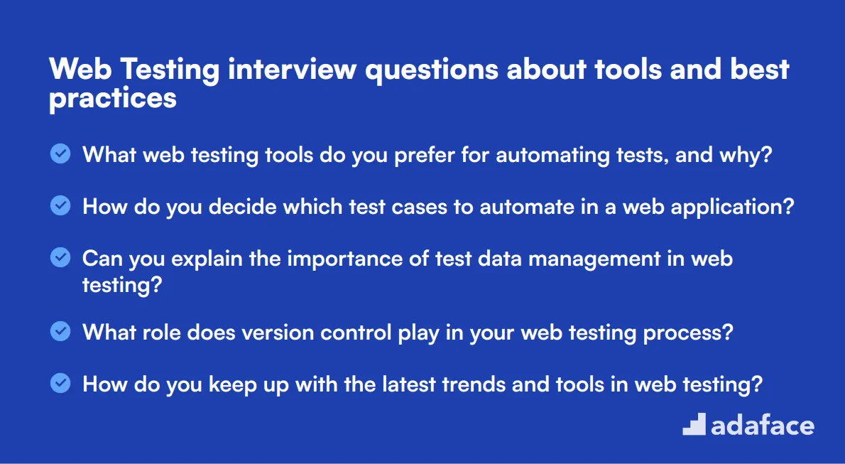 10 Web Testing interview questions about tools and best practices