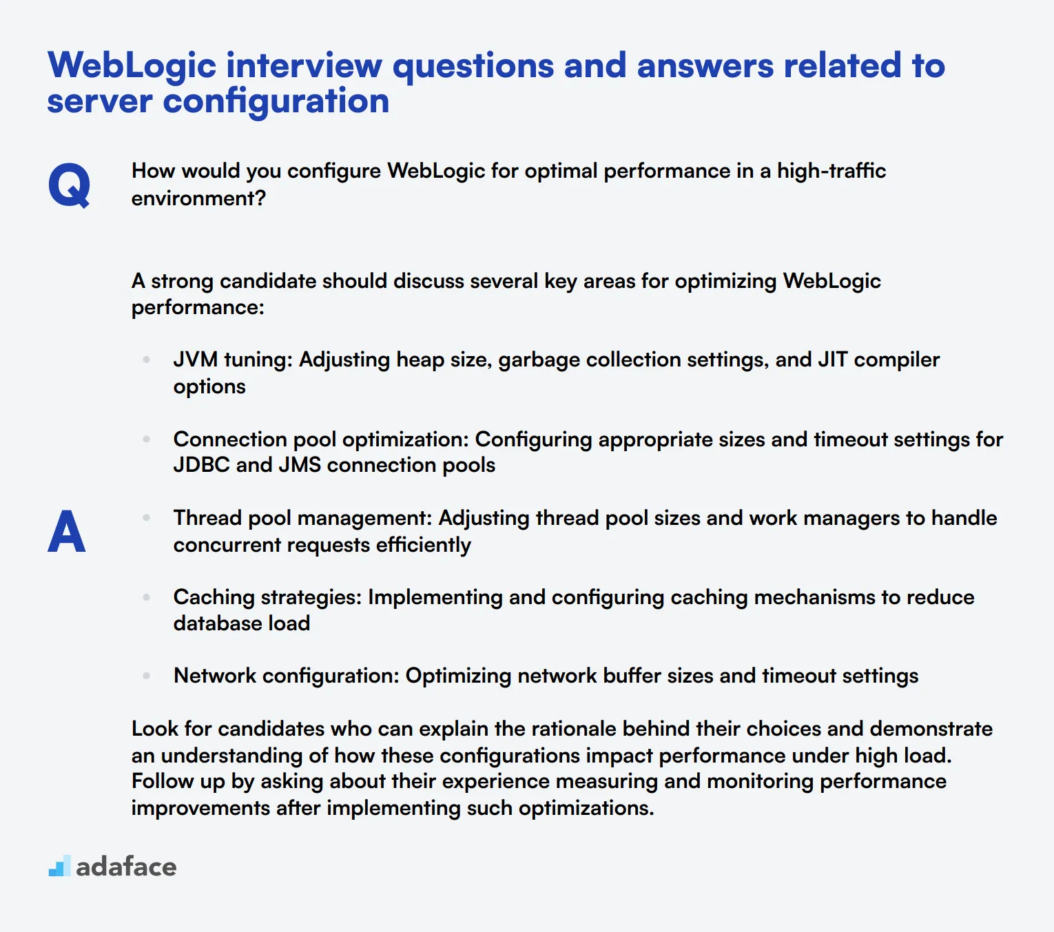 8 WebLogic interview questions and answers related to server configuration