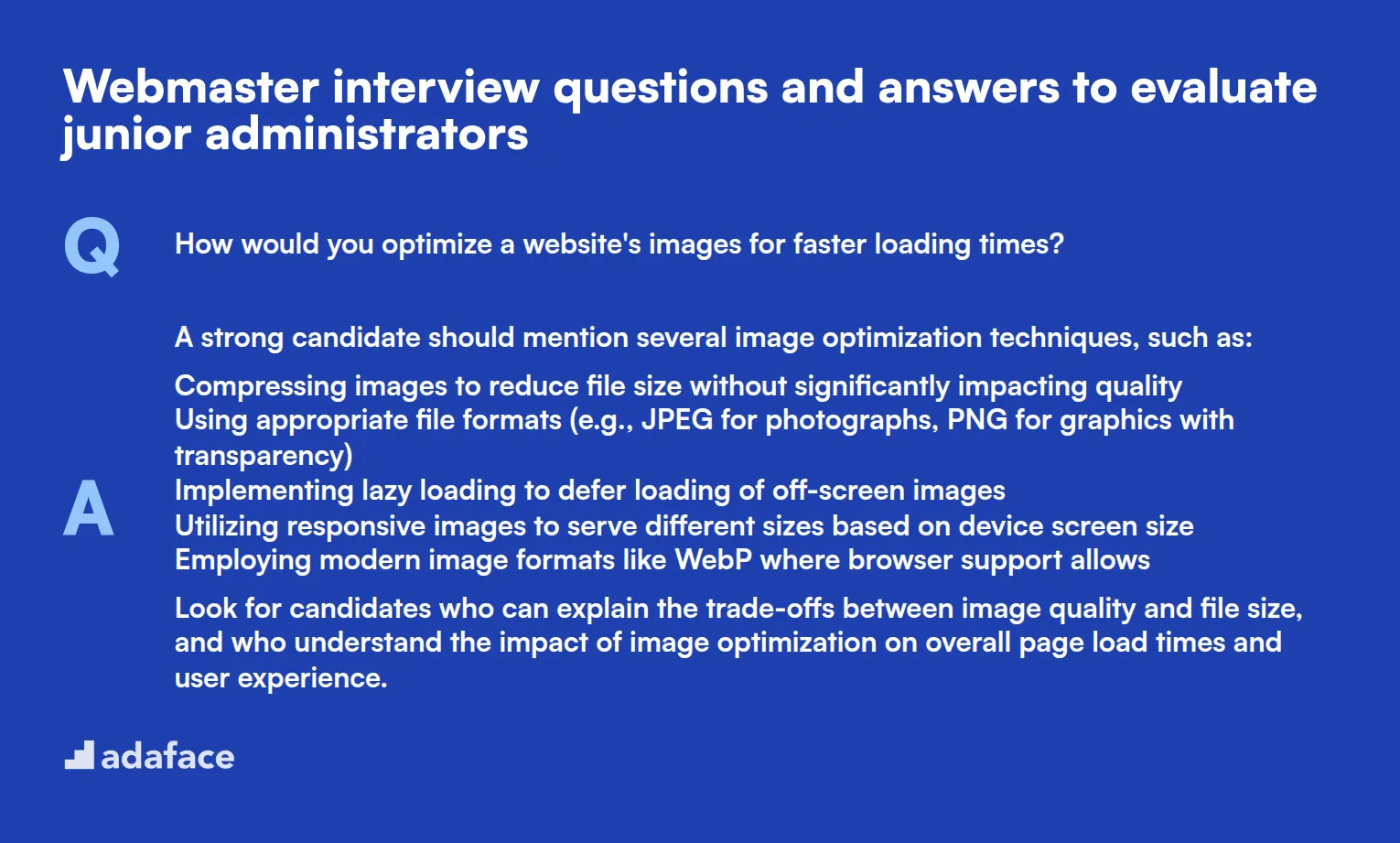 8 preguntas y respuestas de entrevista de Webmaster para evaluar a administradores junior