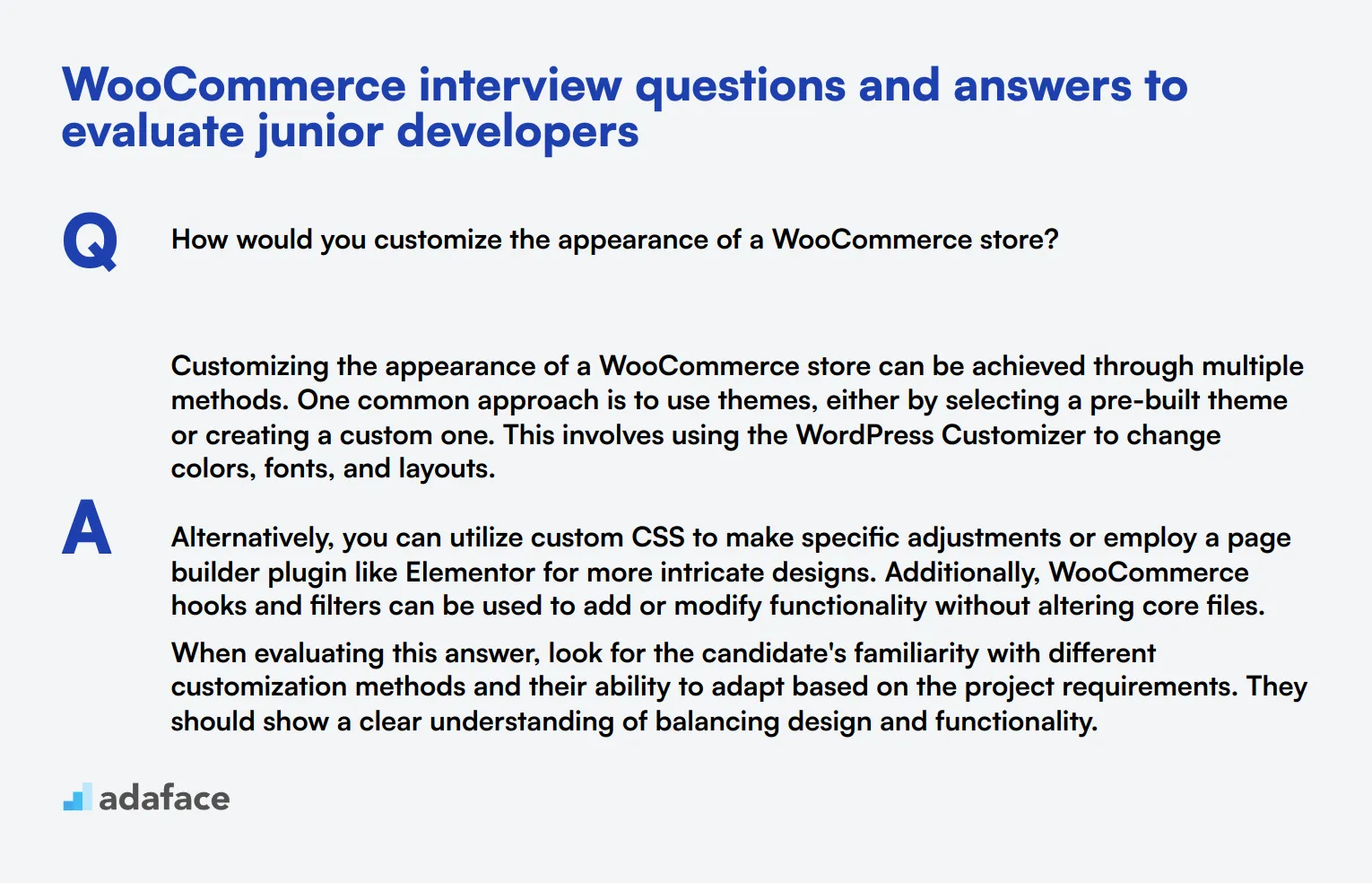 8 WooCommerce interview questions and answers to evaluate junior developers