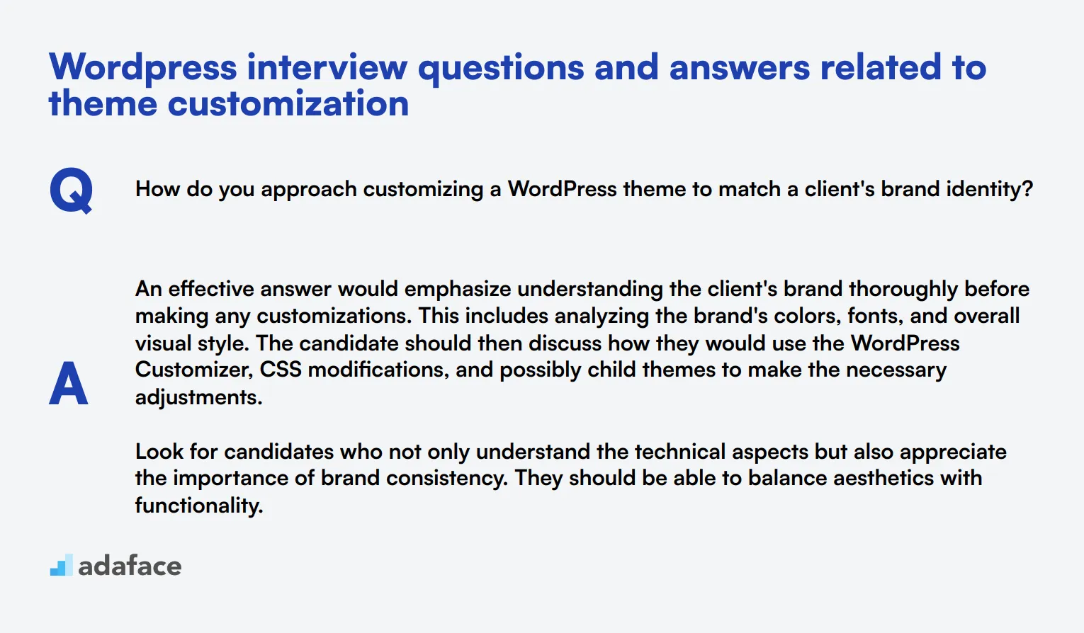 9 Wordpress interview questions and answers related to theme customization